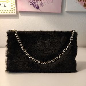 SOLD kate spade black fur wrislet wallet